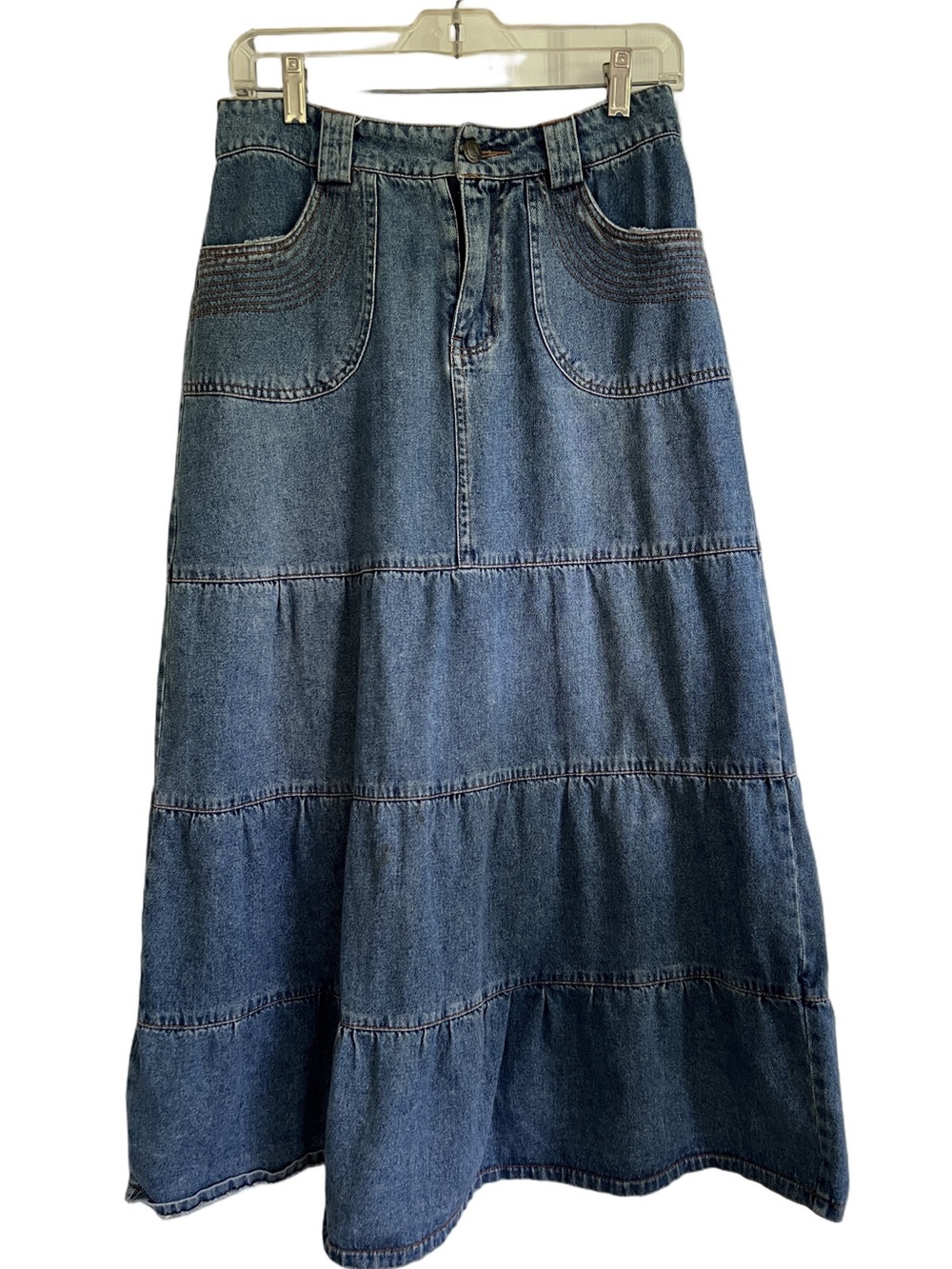 Vintage Denim Peasant Skirt Size M